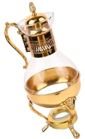 OKUMEYR 1ensemble Théière Verre Arabique Vintage Service à Café Au Design Moyen-oriental Avec Pot Tasses Et Plateau Pour Hôtel Et Occasions Spéciales