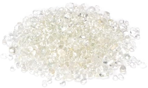 M METERXITY Perline Vetro Rotondo Alto Lustro, Gemme Vetro, Ciottoli Vetro, Biglie Vetro per Vasi/Fuochi/Crafts/Acquari/Decorazioni Giardino 8-13mm, 550g/1.21-Libbra [Trasparente]