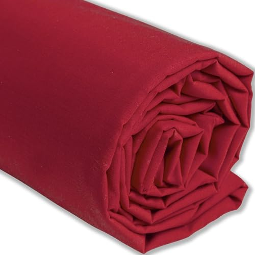 IPEA Baumwollstoff Popeline Rot - 200 cm x 150 cm - Made in Italy - Meterware zum Nähen, Bekleidung, Futter, Wohnaccessoires, Patchwork, Stoff einfarbig zum Nähen