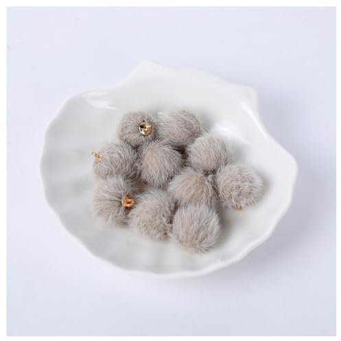 GreatRise 1.5 cm Kunstfell Pompon Mini Fellbommel Pom Poms Bälle zum Basteln Flauschige Pompons Kleine Pompons Bommel Anhänger für DIY Handwerk Schmuckherstellung Schlüsselanhänger Grau 20 Stück