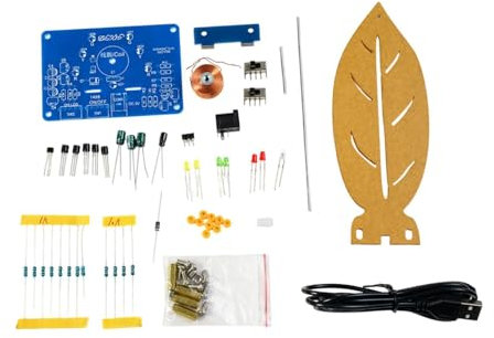 Amagogo Kit di pratica di saldatura Kit di oscillazione elettromagnetica Forma di foglia per principianti di saldatura Kit di pratica di saldatura elettronica