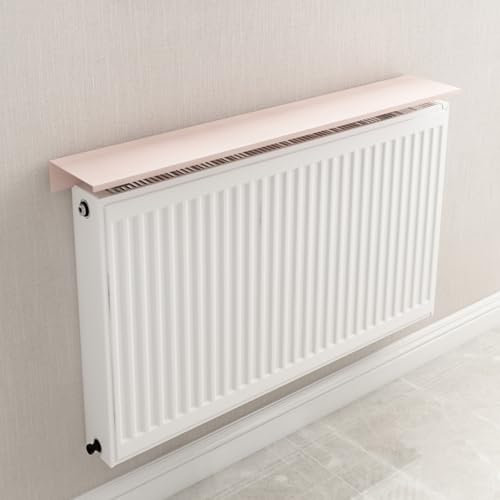 Radiator Shelf Over Radiator Cover Top Only - Protect Walls, White Pink Shelf Above Radiator with Brackrts, 40 60 80 100 120 140 160 CM Radiator Topper Cover Storage for Home/ Commercia(Pink,80cmx15cm