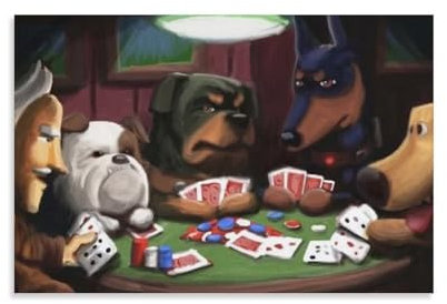 Wandkunst-Poster mit Aufschrift Dogs Playing Poker (39), Leinwandbild, Wohnzimmer-Dekor, 30 x 45 cm