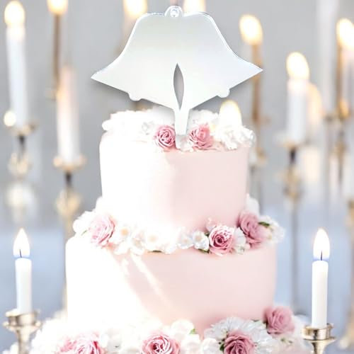 Wedding Bell Cake Topper, Silver, 10 cm