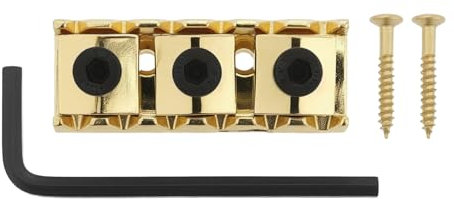 Be In Your Mind 1 Stück 42 Mm Gitarren-Tremolo-Steg-Sicherungsmutter mit Schraubenschlüssel Kompatibel mit Floyd Rose Tremolo-Werkzeugen für E-Gitarren Im Stil (Gold)