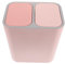 HOUDERCO Poubelle à Double Compartiment Rose Avec Couvercle Pour Séparation Des Déchets Humide Et Sec Idéale Pour Cuisine Salle De Bain Et Dortoir Design Compact Et Gain De Place