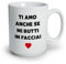 ''Ti amo anche se mi rutti in faccia'' Tazza in Ceramica personalizzata con Scritta Romantica Idea Regalo SanValentino Natale Amore coppia sposi casa nuova