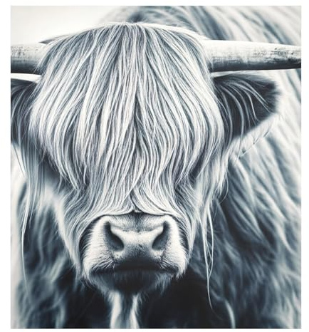 Highland Cattle Highland Cow Grey Geschirrspüler Magnetische Türabdeckung Kühlschrankabdeckung Dekorativer Geschirrspülermagnet