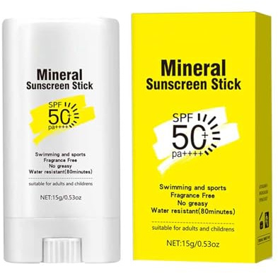 Sunscreen Stick, Mineral Sunscreen Spf 50, Portable Sun Stick Sunblock For Face & Body, Water-Resistant Non-Greasy Sun Cream Sun Screen For Swimming & Sports