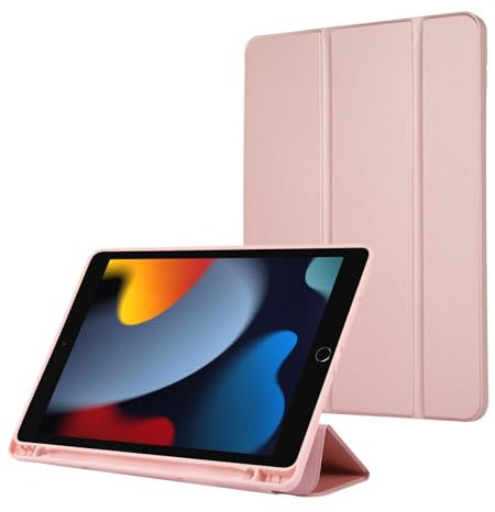 Custodia per tablet PC Compatible with iPad 10.2 Inch 2021/2020/2019, Compatible with iPad 9th/8th/7th Generation Case with Pencil Holder,Trifold Stand Smart Cover with Soft TPU Back, Auto Sleep/Wake