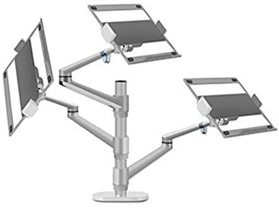 Monitor Arm, Aluminum Height Adjustable Desktop Triple Mount Arm For 10-17 Inch Laptop Stand Stable and firm(Nero)