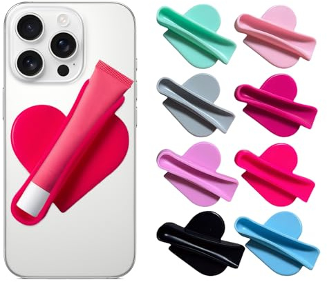 8 Stück Lipgloss-Schutzhülle für Handy, Handy Lipgloss Halter, Seidiges Silikon, für Juicy Bomb, Aufbewahrung & Accessoire, zum Aufkleben, Kompatibel mit iPhone, Samsung, Galaxy, Android-Smartphones