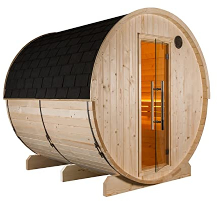Harvia Kuusi 220 View Fasssauna aus Fichte Saunafass Gartensauna Ø220x220cm