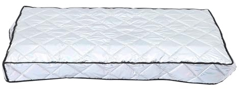 Freezer Insulated Cover Silver 49.21x27.56x5.91in for Outdoor Use | Polyester Build, Easy to Install and Remove, Fits Display Cabinets and Fridge Areas in Garages