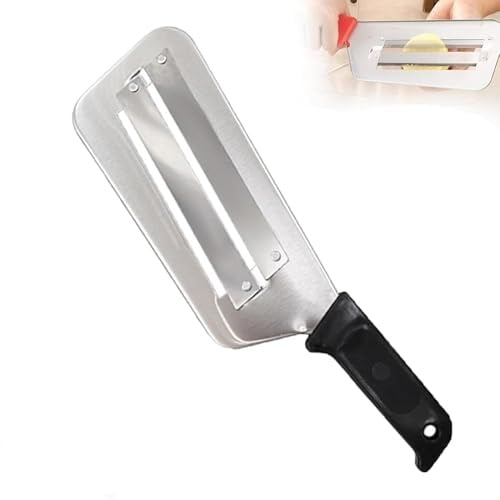 Generico Coltello Da Verdura A Doppia Lama in Acciaio Inossidabile, Taglierina E Affettatrice Multifunzione Per Cavoli, Insalata E Verdure, Impugnatura Ergonomica, Facile Da Pulire (Nero)