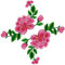 (Pack of 2)Double Layers Peony Flowers on Vine Embroidered Appliques Sew or Iron on Patches-Rose