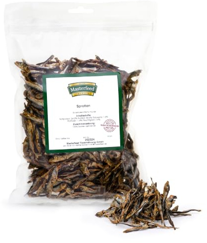 Masterfeed Sprotten, Getrocknet, 100% Natürlich, Kauartikel für Hunde (klein, 500 g)