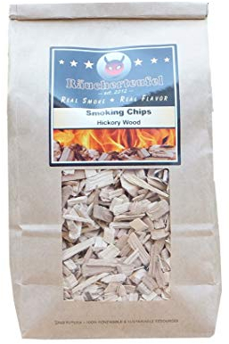 Räucherteufel Räucherholz-Mischung, Smoker Chips Hickory 450g, zum Grillen & Smoken, 100% Natur, für perfektes Grillen, BBQ