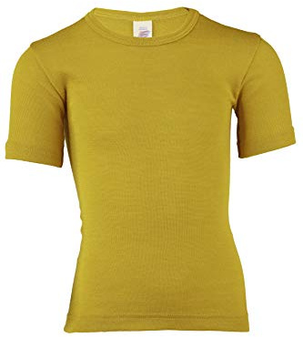 Engel Natur, Childrens Undershirt T-Shirt, 70% Organic Wool, 30% Silk (3-4 Years - EU 104, Saffron)