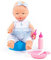 Baby Puppe 35 cm m. Schnuller Töpfchen u. Fütter-Set 3-TLG. Kinder Spielzeug +3J