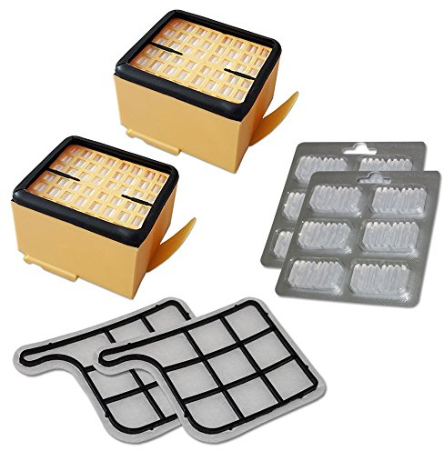 KIT 2x Filtro HEPA + 2x Filtro Motore + 12 Profumi Per Aspirapolvere adatti per Vorwerk Kobold Folletto VK135, VK136 - VK 135, 136