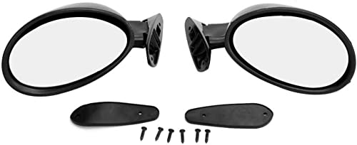 BLLBOO Universal Seitentür Rückspiegel, Schwarz, Oldtimer Modifikation, Rahmenlos, Manuell, Auto Zubehör, Passform für Vintage Auto