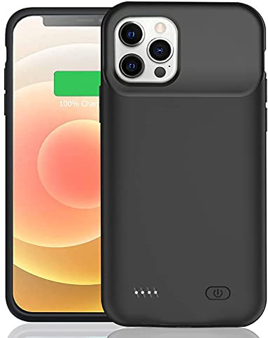 Battery Case for iPhone 12/12 Pro, Enhanced 7000mAh Smart Rechargeable Portable Protective Charging Case Extended Battery Backup Pack Compatible with iPhone 12/12 Pro (6.1 inch) Charger Case (Black)