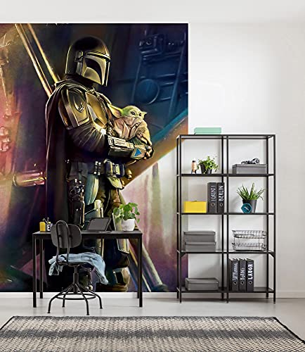 Komar Star Wars Vlies Fototapete - Mandalorian Savior - Größe: 200 x 280 cm (Breite x Höhe) - Kinderzimmer, Tapete, IADX4-019