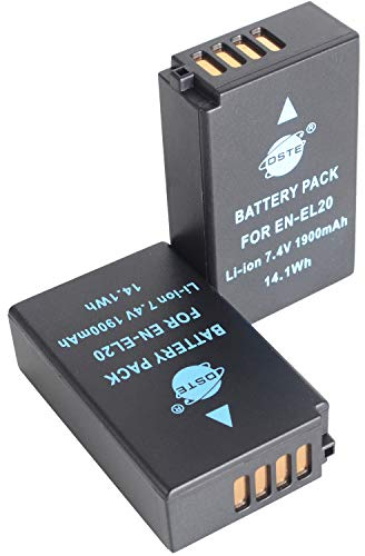 DSTE 2pcs EN-EL20 EN-EL20a Batteria compatibile con Nikon 1 J1, 1 J2, 1 J3, 1 S1, 1 V3, 1 AW1