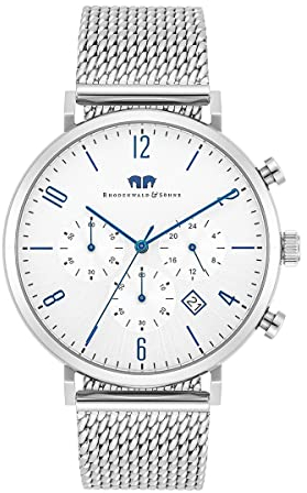 Rhodenwald & Söhne Herren Uhr analog Japan Quarzwerk mit Edelstahl Silber Armband 10010363