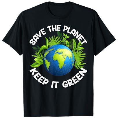 Tag der Erde Rette den Planeten, halte ihn grün, glückliche Mutter Erde T-Shirt