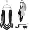 Deluxe Liebesschaukel Kit für die Decke,Sexschaukel mit Nippelklemmen & Peitsche,Belastbar Bis 100kg,Love swing Sex Swing Sexmöbel mit 3 Kopfpolster Lendenpolster Hüftpolster Beinpolster (Schwarz)
