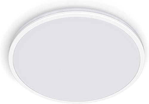 Philips Ozziet Deckenleuchte, dimmbar, 18 W, 2700 K, warmweißes Licht, weiß, IP20, flackerfrei