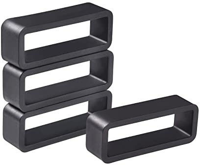 WOCCI 20mm Porte Bracelet en Caoutchouc, Anneaux pour Bracelet de Montre ((Noir)
