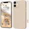 MSEVC iPhone 12 Case 6.1-inch Silicone Camera Protection Ultra Slim Soft Gel Cover Rubber Anti-Scratch Phone Case Khaki