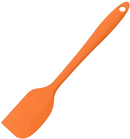 Jagowa 1 Piece Silicone Spatula Multifunctional Heat Resistant Small Non-Stick Food Spoon for Cooking and Baking (Orange) (2208-115B)