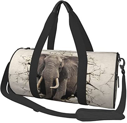 Runde Reisetasche mit Aufschrift „Broken Wall Elephant, Sporttasche für Männer und Frauen, Seesack, Sporttasche