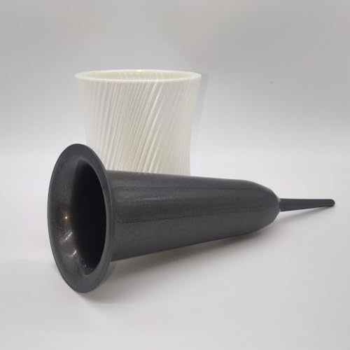 Grabvase mit Schmuckrosette Salo (Perlmuttweiß) von Prix3D - Modernes Design aus nachhaltigem Bio-Kunststoff - Stilvolle Grabgestaltung - Ideal für frische Blumen oder künstliche Arrangements.