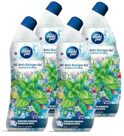 Ambi Pur WC Aktiv Reiniger Gel Mint & Jasmine 750ml (4er Pack)