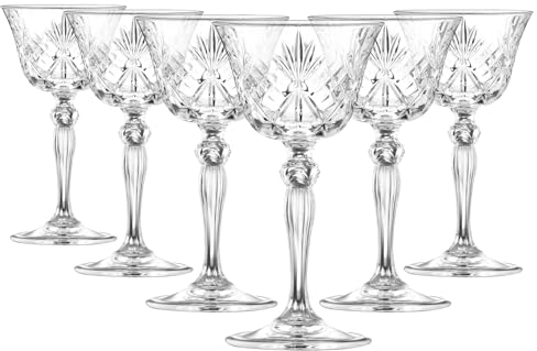 RCR 6X 160ml Melodia Glass Champagne Saucers - Vintage Glass Espresso Martini Prosecco Wine Gin Coupe Glasses Gift Set Crystal