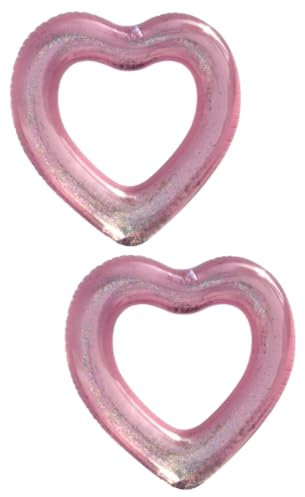 TOYANDONA 2pièces Bouée Gonflable Forme De Cœur pour Adultes Anneau De Natation Paillettes Flotteur De Piscine Pratique Et Élégant pour Piscine Et