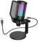 AmpliGame Fifine USB Microphone for PC Gaming, Computer Streaming Microphone with Mute Button, Gain Knob for Video Podcast, RGB Microphone for PS4/PS5,