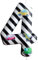Racing Cars Traffic Theme 4th Birthday Party Cake Topper for Girl Boy - Black White
