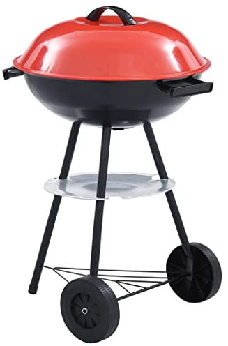 Home & Garden Artikel - Tragbarer XXL Holzkohle-Kugelgrill mit Rollen 44 cm