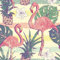 Livelynine Flamingo Pink Wallpaper for Bedroom Adults Girls Peel and Stick Wallpaper Jungle Green Leaf 44.5CMx7M Purple Flower Wall Paper Sticky Back Plastic Roll Patterned for Furniture Cupboards