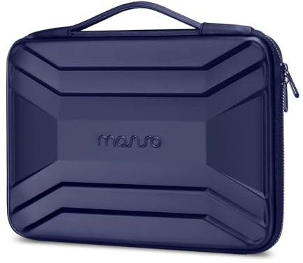MOSISO 15-16 inch Laptop Hard Case, 15.6 inch Waterproof Shockproof Computer Bag Compatible with MacBook HP Dell, Symmetrical Trapezoid EVA Carrying Laptop Sleeve Hard Shell with Handle, Navy Blue