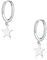 Glintara Creolen Silber 925 mit Anhänger, 925 Sterling Silber Ohrringe Stern Ohrhänger, Hypoallergen Hängeohrringe mit Stern Anhänger, Klassisch Ohrringe Schmuck mit Geschenkbox für Damen Mädchen