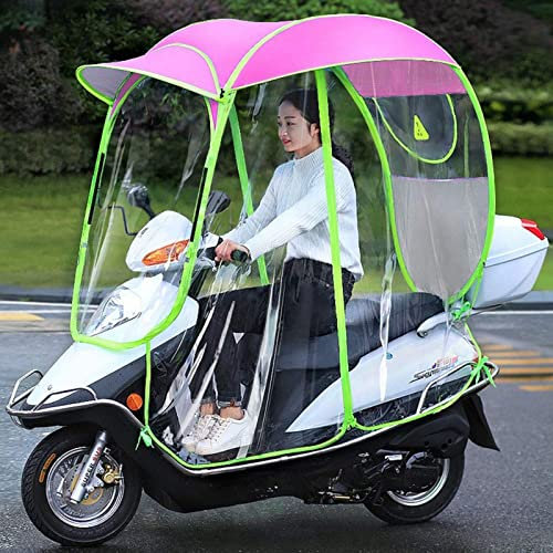 Parasol y Funda Impermeable para Lluvia para Motos Scooter Completamente Cerradas - Toldo Universal Plegable para protección