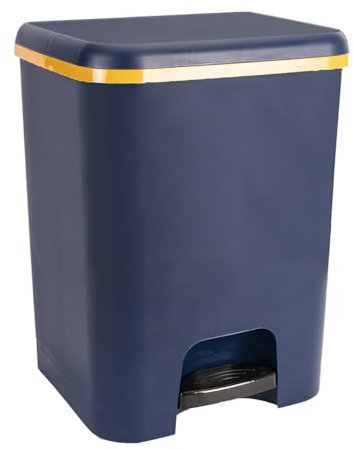 COM-FORT HOUSE Poubelle avec pédale Capacité de 20 litres Poubelle de recyclage Bleu marine Nettoyage facile