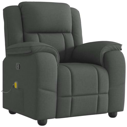 vidaXL Massagesessel Dunkelgrau Stoff, Massage TV-Sessel, Sessel mit Massagefunktion, Fernsehsessel, Massage Fernsehsessel, TV-Sessel, Sessel